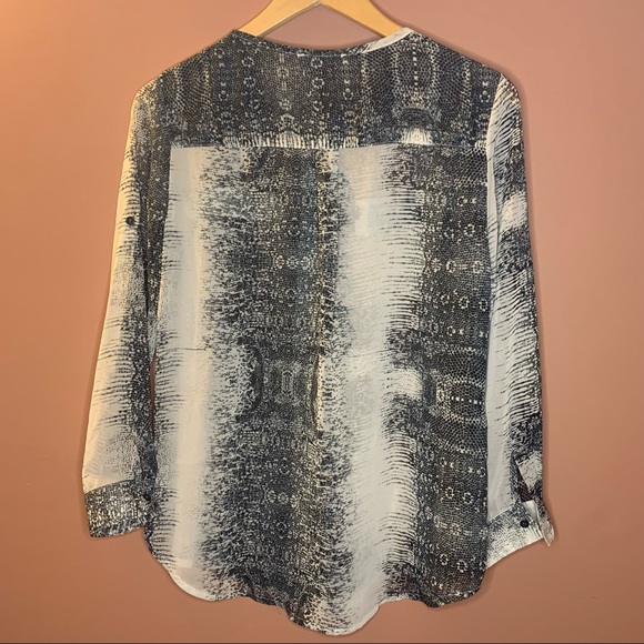 NWOT L/S Chiffon Blouse - Picture 2 of 6